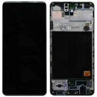  LCD displejs (ekrāns) Samsung A515 A51 with touch screen un frame black OLED (real size) 